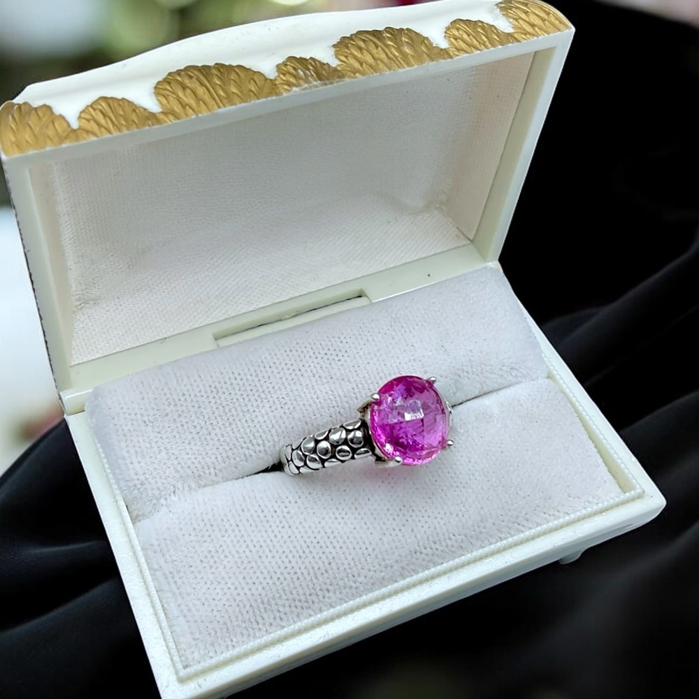 🌺Michael Dawkins Sterling & Pink Sapphire Ring - Picture 7 of 11